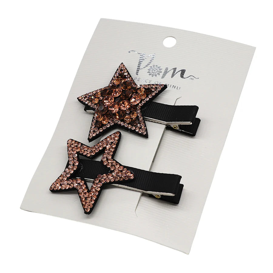 Sienna Crystal Stars Hair Clip Set of 2