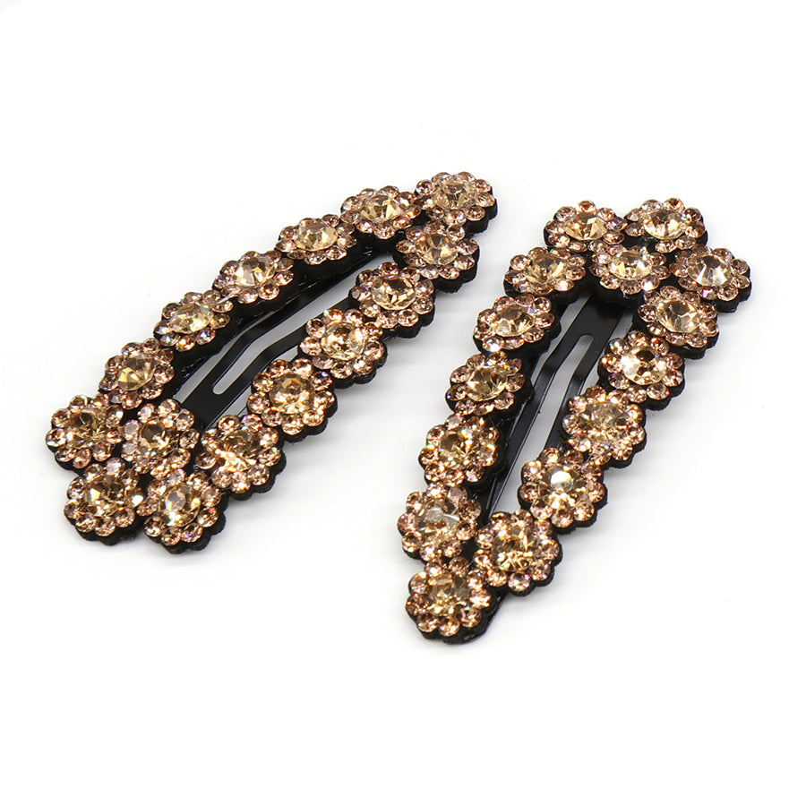 Bronze Crystal Hair Clip Set of 2