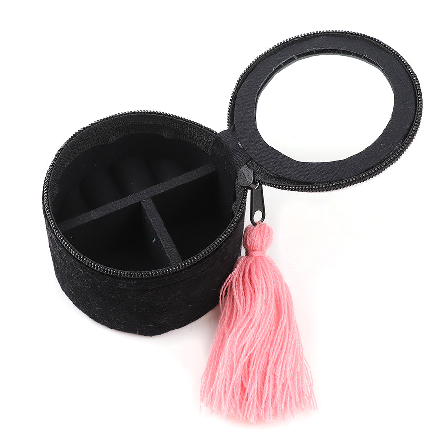 Black Velvet Floral Embroidered Trinket Box