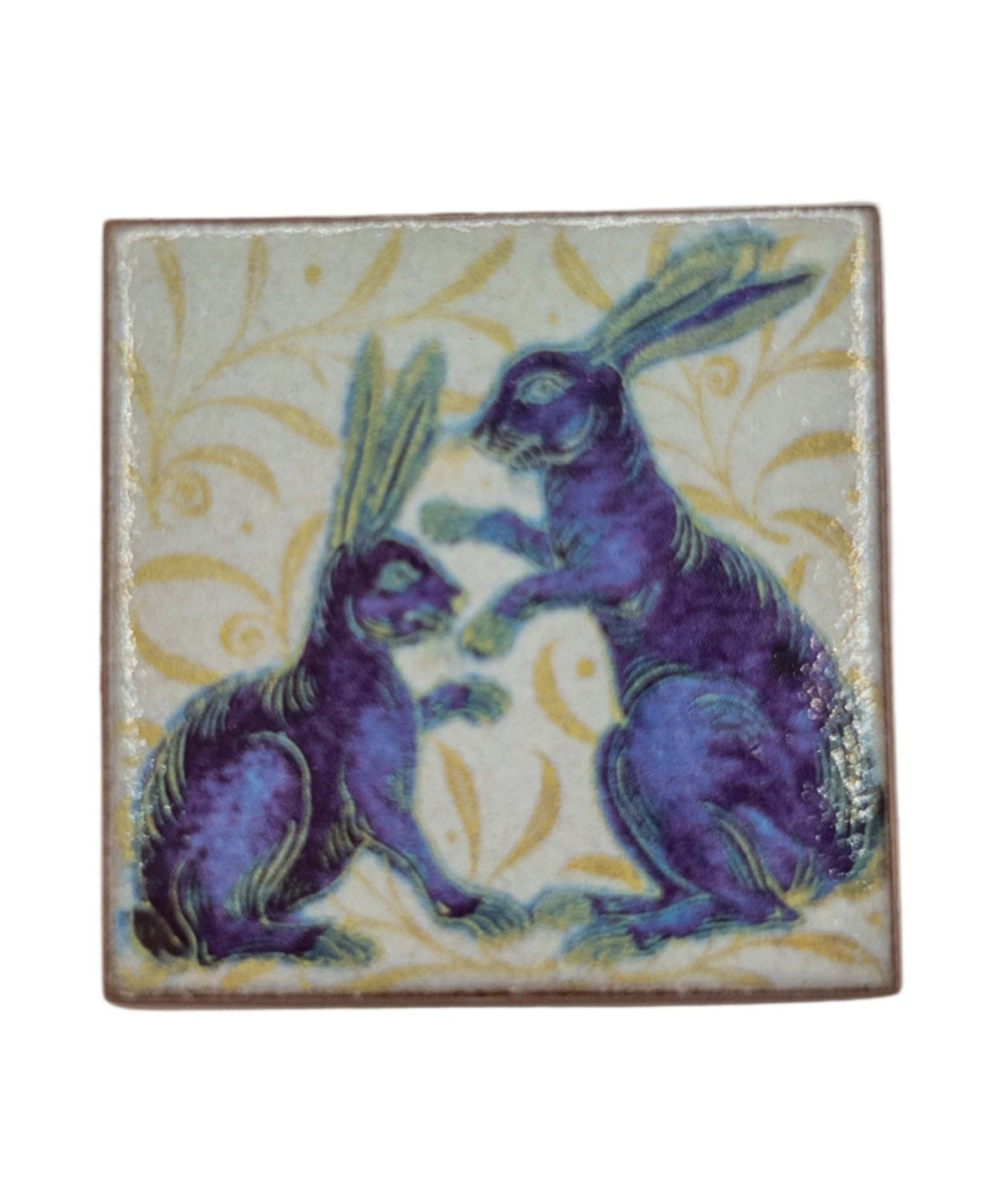 Ceramic Brooch - De Morgan Hares Tile