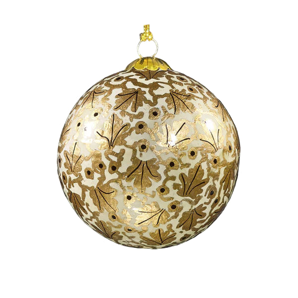 Autumnal Gold Leaf Christmas Baubles