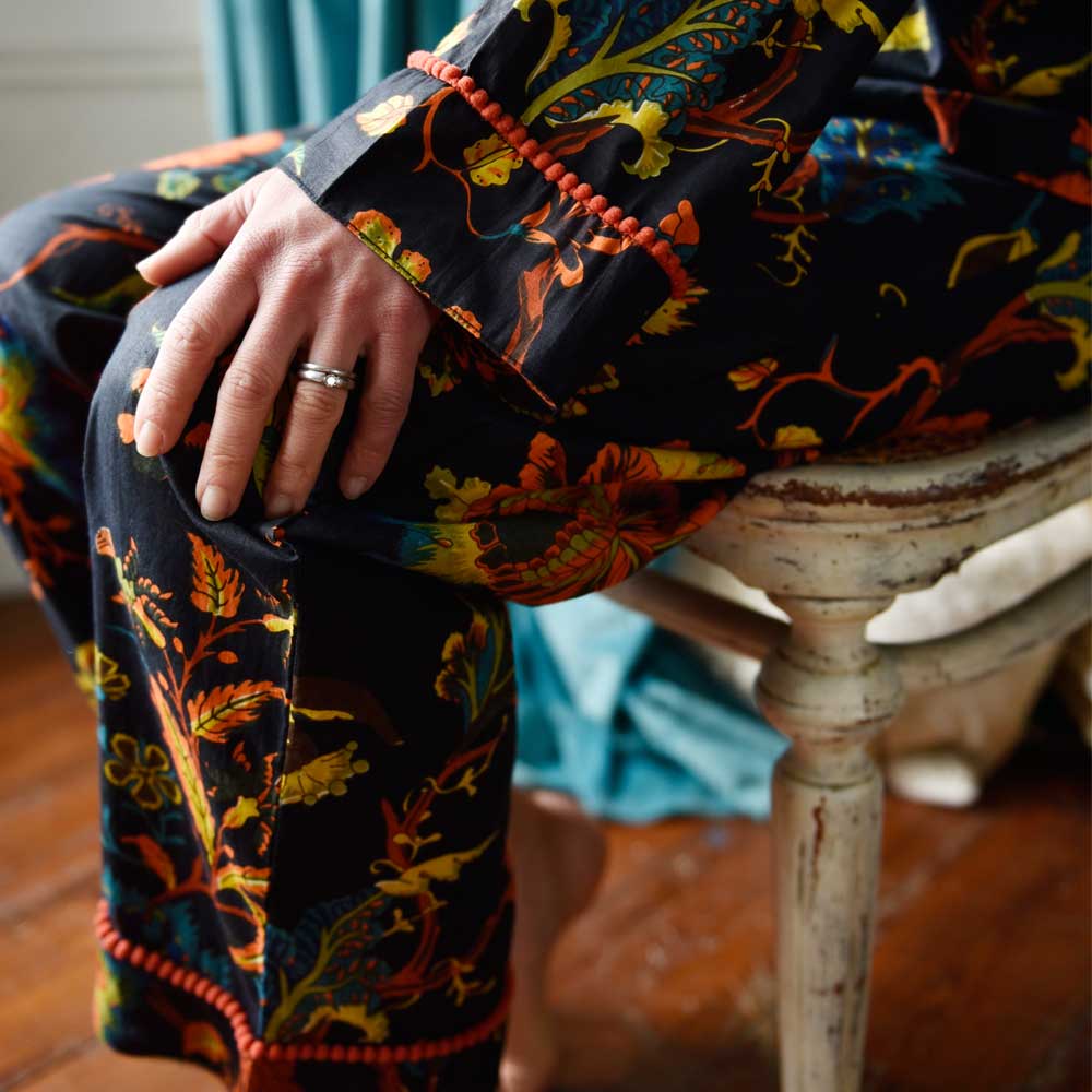 Burnt Orange Print Cotton Pyjamas