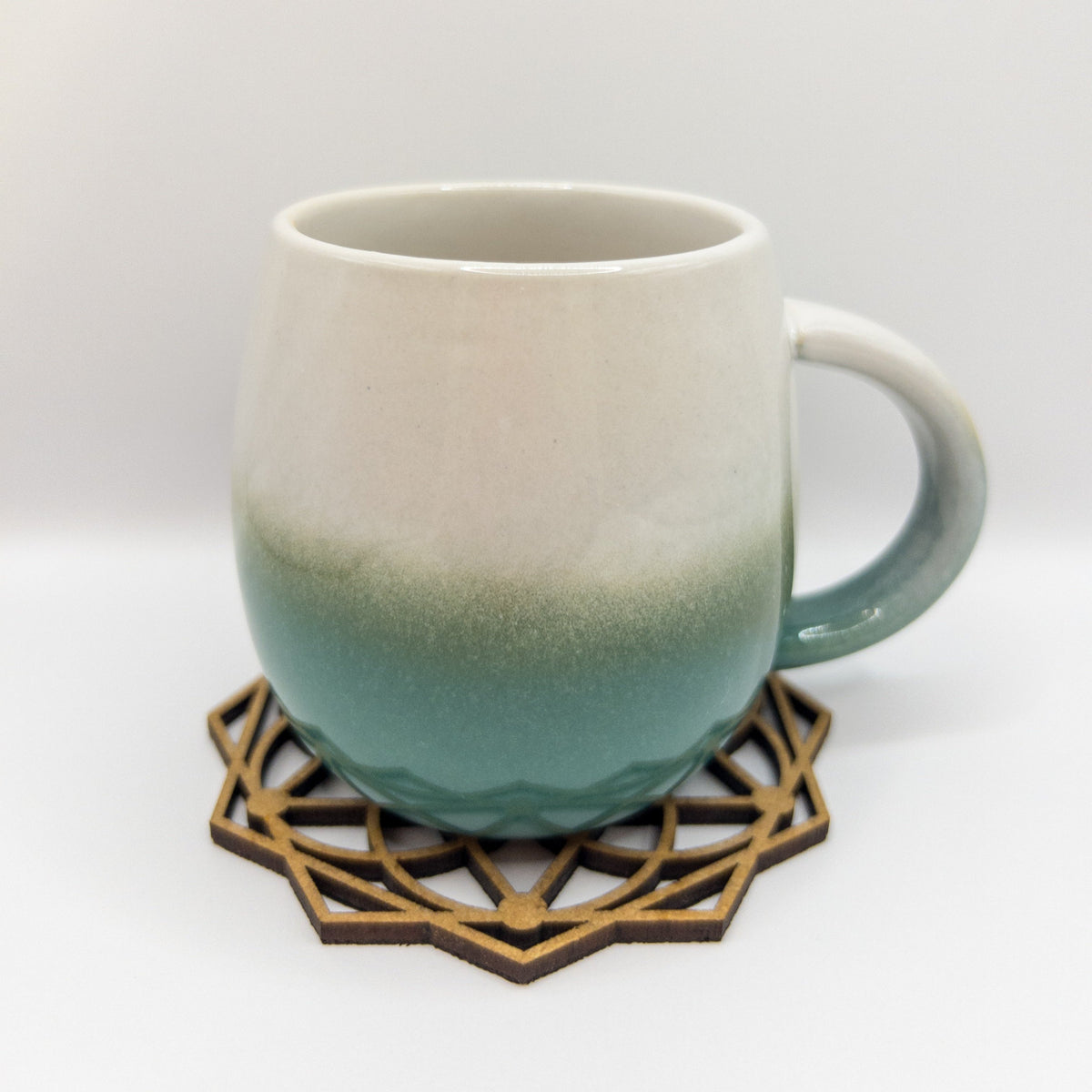 Dip Glazed Ombre Turquoise Mug