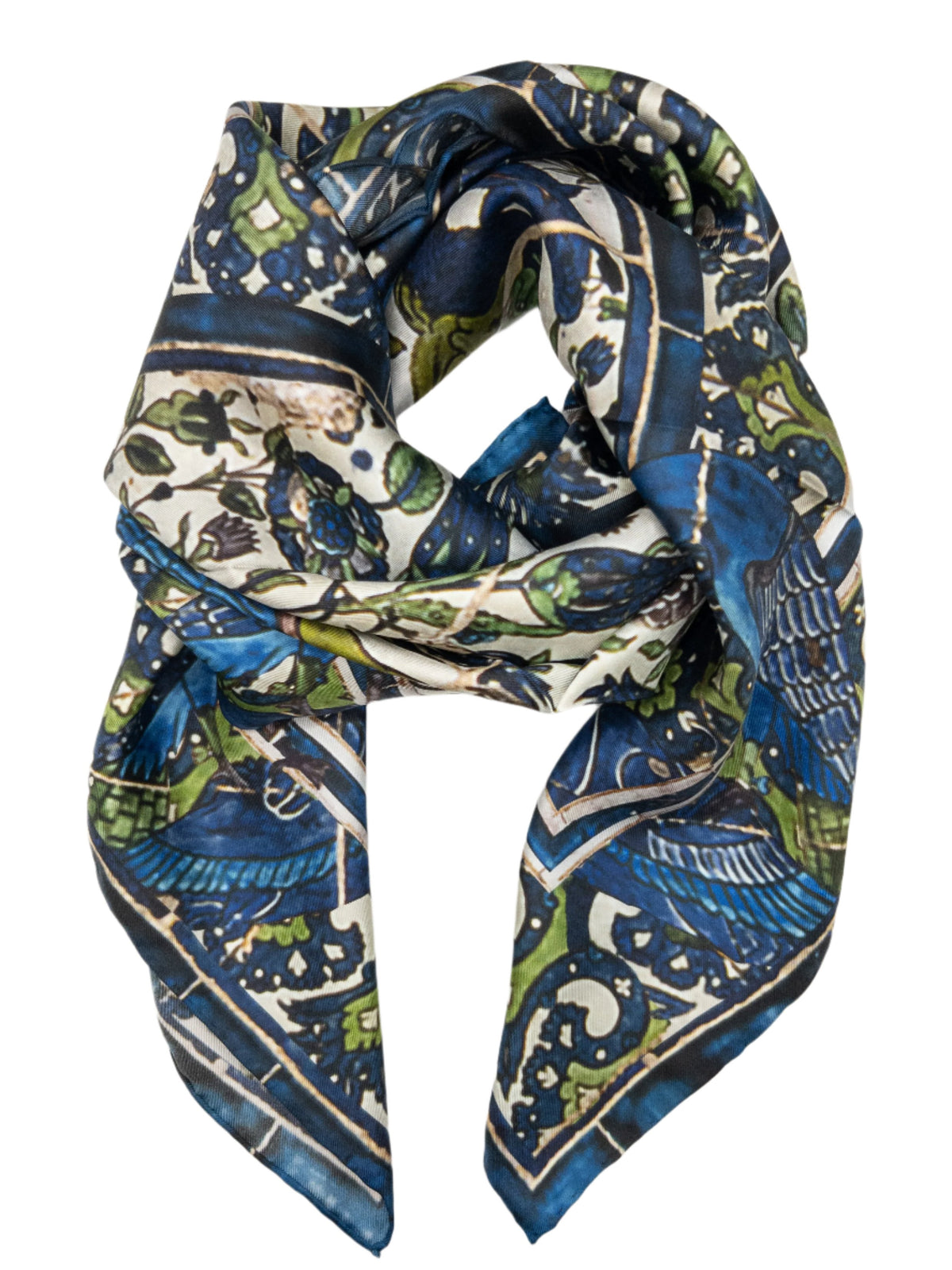 De Morgan Parrot Tile Silk Scarf