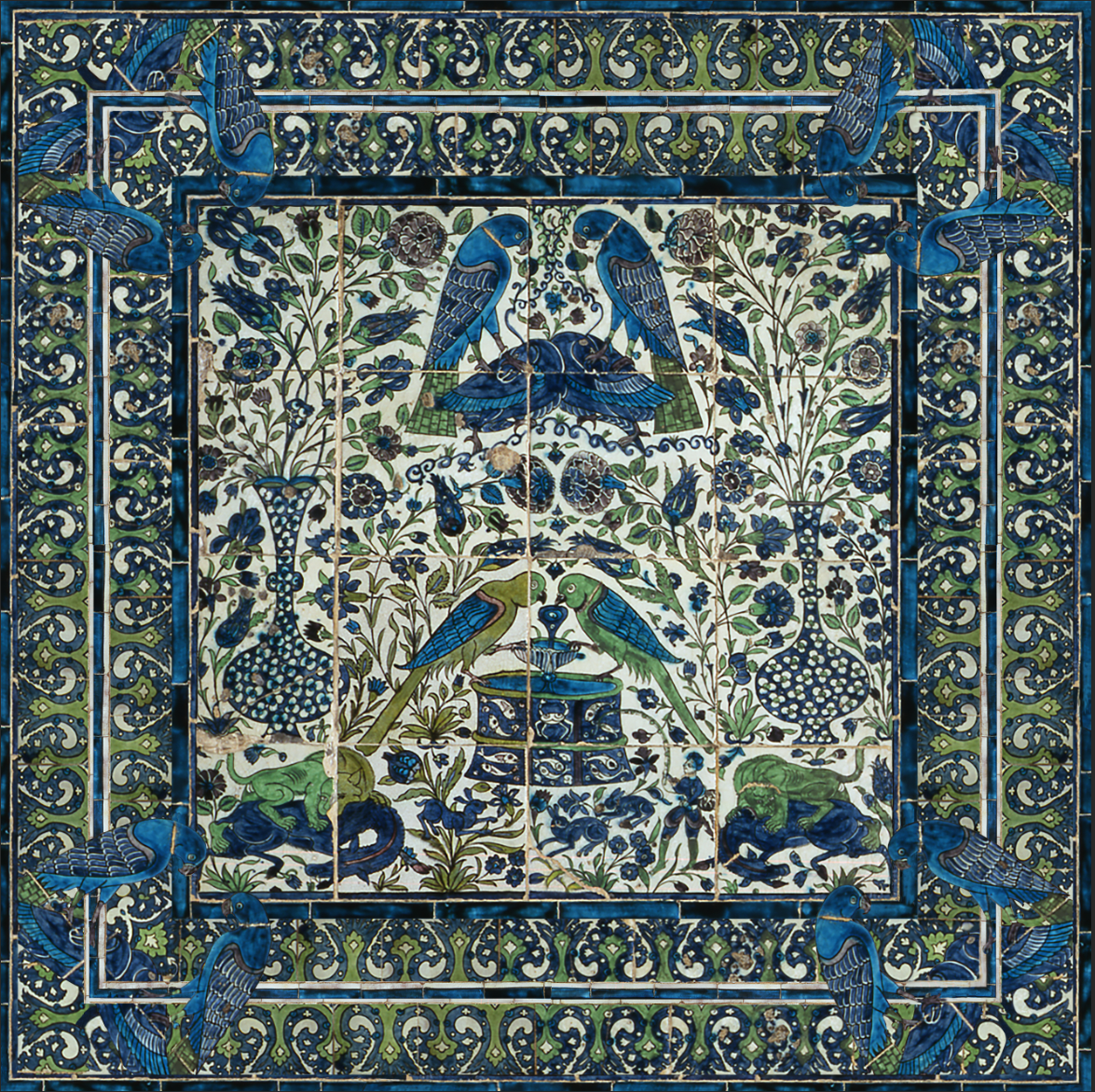 De Morgan Parrot Tile Silk Scarf