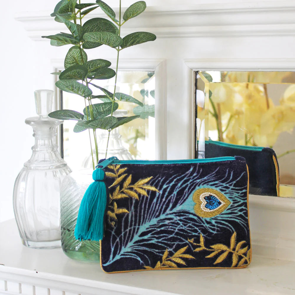 Peacock Embroidered Coin purse