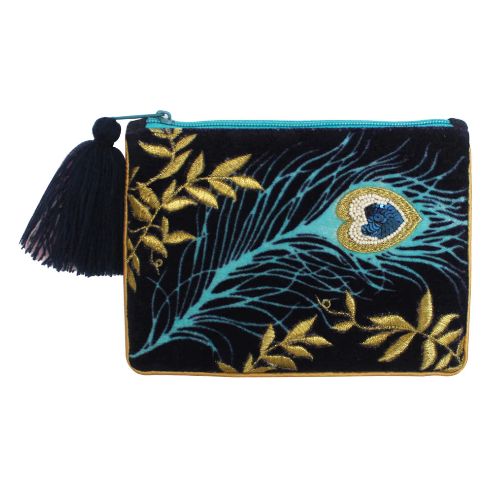 Peacock Embroidered Coin purse