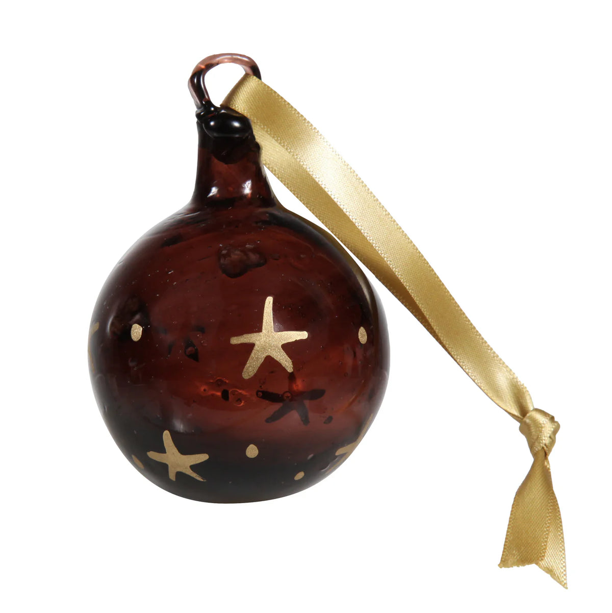 Plum Christmas Gold Star Bauble