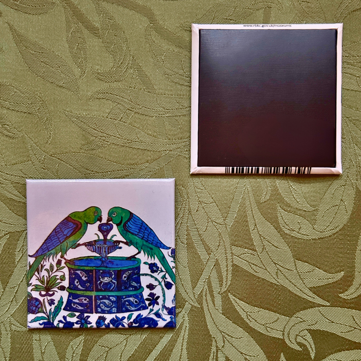 William De Morgan Parrot Tile Square Fridge Magnet