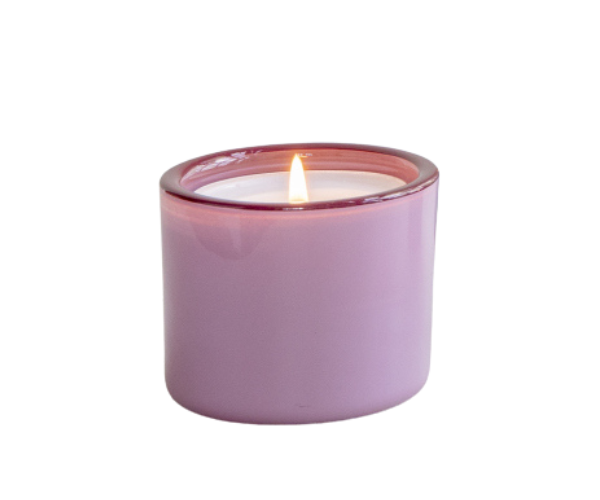 Small Glass Candle Holder - Pink