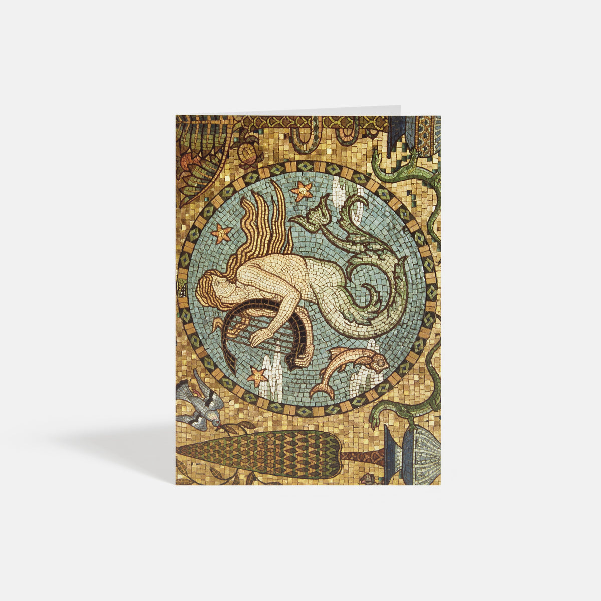 Walter Crane Mermaid Mosaic, Greetings Card